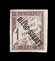 * DIEGO SUAREZ - TIMBRES TAXES - * - N°13 - 1F Marron - Gomme Partielle - Signé Calves - TB - Andere & Zonder Classificatie