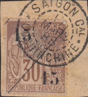 F BUREAUX INDOCHINOIS - COCHINCHINE - F - N°5 - 15 S/30c - Belle Oblit.  SAIGON - TB - Other & Unclassified