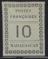 * MADAGASCAR - * - N°9 - 10c Noir S/vert Bleu - TB - Other & Unclassified