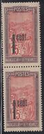 ** MADAGASCAR - ** - N°125 - Paire Vertic. - Variété Surch. Recto-verso - TB - Other & Unclassified