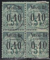 O NOSSI-BE - TIMBRES TAXE  - O - N°15 - 0,10 S. 5c Vert - Bloc De 4 - Bdf - TB - Other & Unclassified