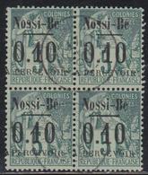 O NOSSI-BE - TIMBRES TAXE  - O - N°15 - 0,10 S. 5c Vert - Bloc De 4 - TB - Autres & Non Classés