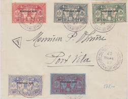 L NELLES HEBRIDES - TIMBRES TAXE  - L - N°6/10 Obl Port Vila - 23/03/27 - S/ Pli Taxé - TB - Vide