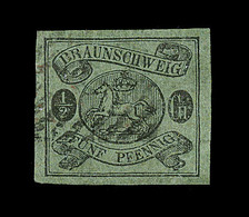 O BRUNSWICK - O - N°6 - ½ - Noir S/vert - TB - Braunschweig