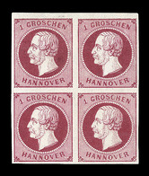 **/* HANOVRE - **/* - N°17b - 1g. Lie De Vin - Bloc De 4 - 1 Ex. * Sinon ** - Luxe - Hanovre