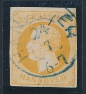 O HANOVRE - O - N°19 - 3g. Ocre - Obl Bleue - TB - Hanover