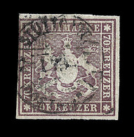 O WURTEMBERG - O - N°43a - 10k Violet - Effl à Gauche - B/TB - Andere & Zonder Classificatie