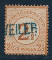 O ALLEMAGNE - EMPIRE  - O - N°28 - 2½ G. Brun Rouge - Obl Linéaire - TB - Gebraucht