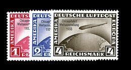 * ALLEMAGNE - POSTE AERIENNE  - * - N°42A/C  - Zeppelin- TB - Airmail & Zeppelin