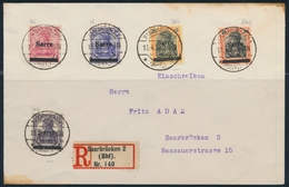 L SARRE  - L - N°6bI, 8I, 9bIII, 10XIII, 7aIII - S/rec - Saarbrücken 2 - Obl. 13/4/1920 - Avec Attest BURGER - B/TB - Other & Unclassified