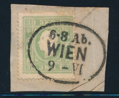 O AUTRICHE - O - N°13 - 3K Vert S/petit Fragment - TB - Unused Stamps