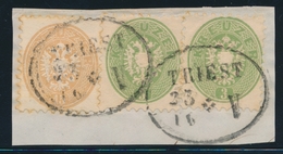 O AUTRICHE - O - N°23, 26 - 3K Vert  + 3K Bistre En Paire S/fragment - TB - Unused Stamps
