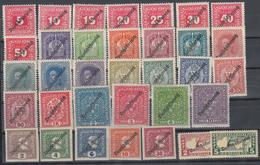 ** AUTRICHE - ** - N°169/87 + Journ. N°29/35 + Taxe N°64/71 = 34 T. Surch. Deutschösterreich - TB - Unused Stamps