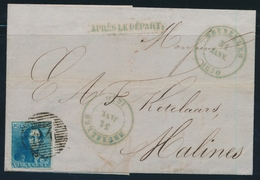 L BELGIQUE - L - N°2 - 20c Bleu - Obl. Sur LAC - CàD BRUXELLES 31/1/50 - TTB - 1849 Epauletten