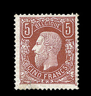 * BELGIQUE - * - N°37 - 5F Brun Rouge - TB - 1849 Epaulettes