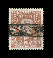 O BELGIQUE - O - N°37 - 5F Brun Clair - Obl. Roulette - B/TB - 1849 Epaulettes