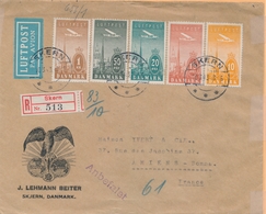 O DANEMARK POSTE AERIENNE - O - N°6/10 - Les 5 Val. Sur LR 10/3/43 De SKERN Pour AMIENS - TB - Airmail