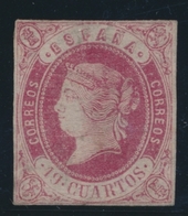 (*) ESPAGNE - (*) - N°56 - 19c Rose S/gris - TB - ...-1850 Vorphilatelie