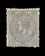 * ESPAGNE - TIMBRES IMPÔTS DE GUERRE  - * - N°8 - 1p Violet Gris - TB - Kriegssteuermarken