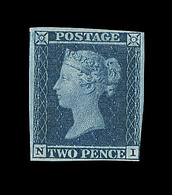 * GRANDE BRETAGNE - * - N°4a - Bleu Foncé - Margé - 2 Angles Justes Non Touchés - TB - Used Stamps