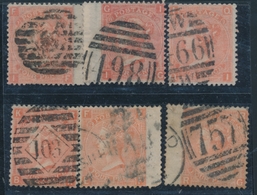 O GRANDE BRETAGNE - O - N°32 - 4p Rouge-orange (x6) Pl. 7,8,9,11,13,14 - B/TB - Used Stamps