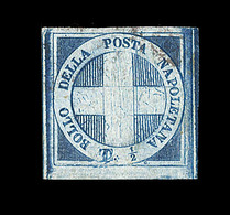 O ETATS ITALIENS - DEUX SICILES - O - N°9 - ½ T Bleu Pâle - Oblitération Légère - Pièce De Luxe - Certif Diena -TB - Etats Pontificaux