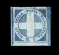 O ETATS ITALIENS - DEUX SICILES - O - N°9 - ½ T Bleu Pâle - Oblitération Légère - Pièce De Luxe - Certif Diena -TB - Estados Pontificados
