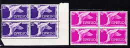 ** ITALIE - TIMBRES EXPRES - ** - N°31/31A - Blocs De 4 - TB - Poste Exprèsse/pneumatique