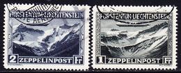 O LIECHTENSTEIN - POSTE AERIENNE  - O - N°7/8 - Zeppelin - TB - Posta Aerea