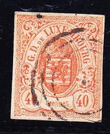 O LUXEMBOURG - O - N°11 - 40c Rouge Orange - TB - 1852 Guillermo III