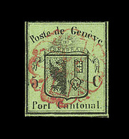 O SUISSE - O - N°2 - 5c Noir S/vert - Au Filet En Haut - TB - 1843-1852 Timbres Cantonaux Et  Fédéraux