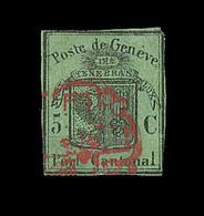 O SUISSE - O - N°3a - Gd Aigle - Obl Rosette De Genève - Marges Réduites - Bonne Présentation - Signé + Certif Hermann - 1843-1852 Kantonalmarken Und Bundesmarken