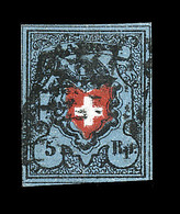 O SUISSE - O - N°14 - (Sbk N°15IIe) Belles Marges - Signé Scheller - Certif. Hermann - TB - 1843-1852 Federal & Cantonal Stamps