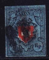 O SUISSE - O - N°14 - Bleu Foncé, Noir Et Rouge - TB - 1843-1852 Timbres Cantonaux Et  Fédéraux