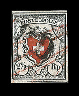 O SUISSE - O - N°16 - 2½, Noir Et Rouge - TB - 1843-1852 Federal & Cantonal Stamps