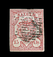 O SUISSE - O - N°24 - - Signé Scheller - Certif. Hermann - TB - 1843-1852 Federale & Kantonnale Postzegels