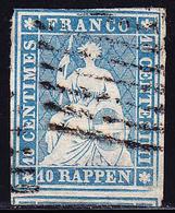 O SUISSE - O - N°27 - Obl Grille De Genève - 1 Voisin - Signé Hermann - Cote: 110 FS - 1843-1852 Federal & Cantonal Stamps