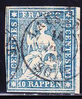 O SUISSE - O - N°27 (Sbk N°23Cd) - Obl Càd Lausanne - Signé Hermann - Cote: 60 FS - TB/SUP - 1843-1852 Federal & Cantonal Stamps