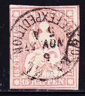 O SUISSE - O - N°28 (Sbk N°24D) - Obl Basel Exp. 5 Nov 57 - TB/sUP - 1843-1852 Federal & Cantonal Stamps