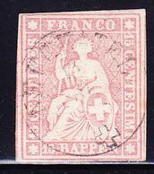O SUISSE - O - N°28 (Sbk N°24G) - Obl Càd Neuchâtel  - Signé Hermann - TB/SUP - 1843-1852 Federale & Kantonnale Postzegels