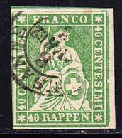 O SUISSE - O - N°30 - Obl Càd Lausanne - Signé Hermann - TB - 1843-1852 Federal & Cantonal Stamps