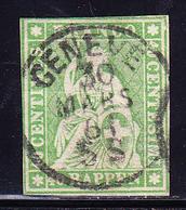 O SUISSE - O - N°30 - Obl Càd Genève - 30 Mars 61 - Signé Hermann - TB - 1843-1852 Federale & Kantonnale Postzegels