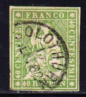 O SUISSE - O - N°30 - Obl Càd Solothurn  - 13 Sept 62 - Signé Hermann - TB/SUP - 1843-1852 Federal & Cantonal Stamps