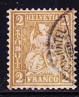 O SUISSE - O - N°42A - 2c Brun Rouge - TB - 1843-1852 Federal & Cantonal Stamps