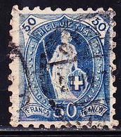 O SUISSE - O - N°84 - 50c Bleu - Dent 9½ - TB - 1843-1852 Federal & Cantonal Stamps