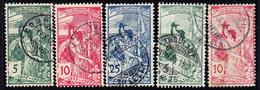 O SUISSE - O - N°86/90 - TB - 1843-1852 Federal & Cantonal Stamps