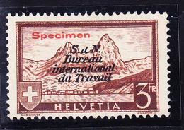 * SUISSE - TIMBRES DE SERVICE - * - N°75A - Surch. SPECIMEN En Rouge - TB - Service