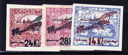 * TCHECOSLOVAQUIE - POSTE AERIENNE - * - N°1/3 - Les 3 Val. - TB - Airmail