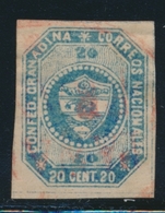 O COLOMBIE - O - N°9 - 20c Bleu - Obl Postale Rouge - TB - Colombia