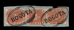 F COLOMBIE - F - N°16 - Bde De 3 Verticale - Obl Bogota - B/TB - Colombie